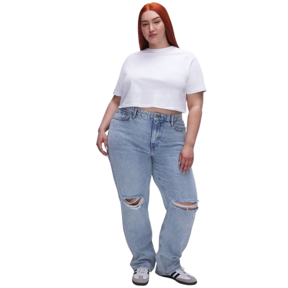 Good American The Cotton Cropped Tee In White•Size 4•NWOT - Picture 5 of 7